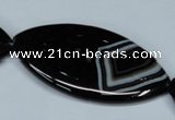 CAG3020 15.5 inches 25*48mm marquise black line agate beads