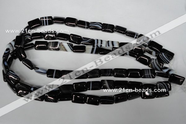 CAG3021 15.5 inches 10*14mm rectangle black line agate beads