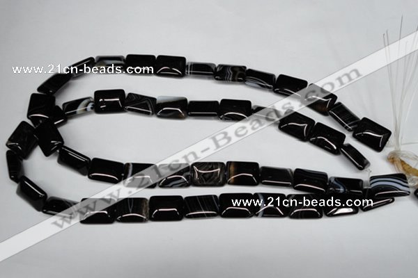 CAG3022 15.5 inches 12*16mm rectangle black line agate beads