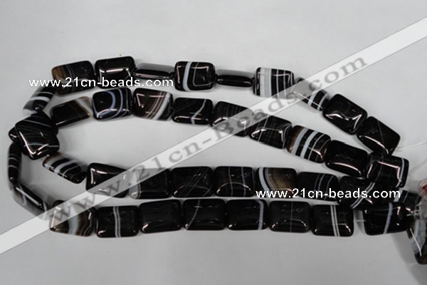 CAG3024 15.5 inches 15*20mm rectangle black line agate beads