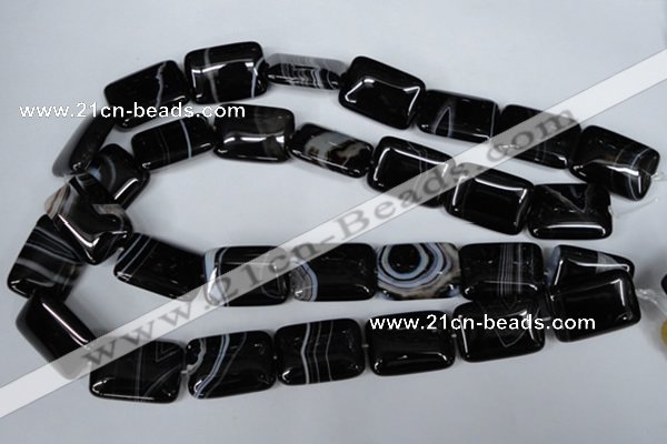 CAG3025 15.5 inches 18*25mm rectangle black line agate beads