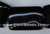 CAG3027 15.5 inches 25*35mm rectangle black line agate beads