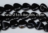 CAG3050 15.5 inches 10*10mm heart black line agate beads