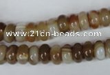 CAG3120 15.5 inches 6*10mm rondelle brown line agate beads