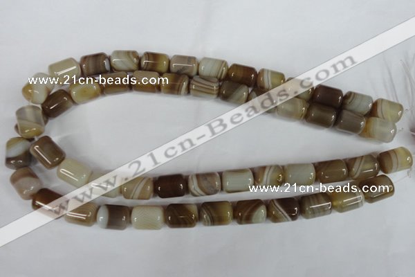 CAG3123 15.5 inches 12*16mm column brown line agate beads