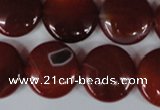 CAG3189 15.5 inches 18mm flat round red line agate beads