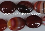 CAG3195 15.5 inches 15*20mm oval red line agate beads