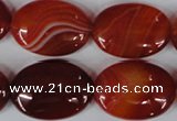 CAG3196 15.5 inches 18*25mm oval red line agate beads