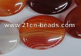 CAG3197 15.5 inches 22*30mm oval red line agate beads