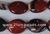 CAG3204 15.5 inches 15*20mm oval red line agate beads