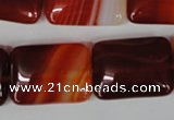 CAG3256 15.5 inches 18*25mm rectangle red line agate beads