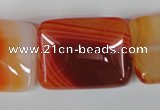 CAG3257 15.5 inches 22*30mm rectangle red line agate beads