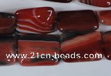 CAG3263 15.5 inches 13*18mm rectangle red line agate beads