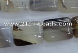 CAG3344 15.5 inches 15*20mm rectangle natural grey agate beads