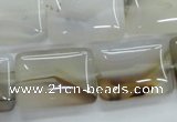 CAG3345 15.5 inches 18*25mm rectangle natural grey agate beads