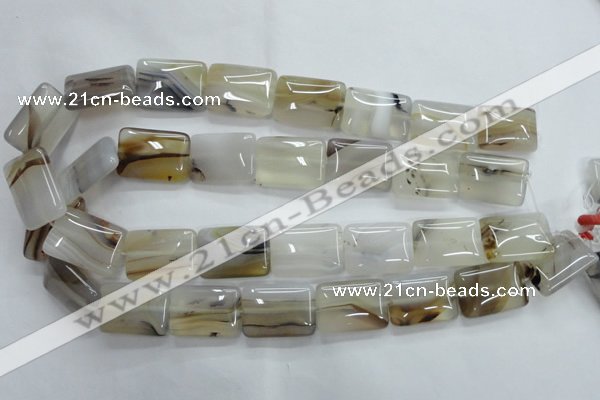 CAG3345 15.5 inches 18*25mm rectangle natural grey agate beads