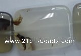 CAG3347 15.5 inches 25*35mm rectangle natural grey agate beads