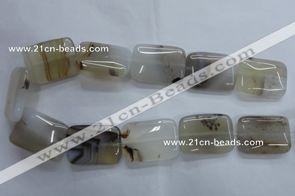 CAG3347 15.5 inches 25*35mm rectangle natural grey agate beads