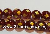 CAG3394 15.5 inches 8mm carved round red agate beads wholesale