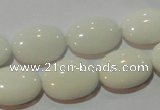 CAG3432 15.5 inches 13*18mm oval white agate gemstone beads