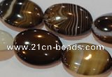 CAG3496 15.5 inches 18*25mm oval brown line agate beads