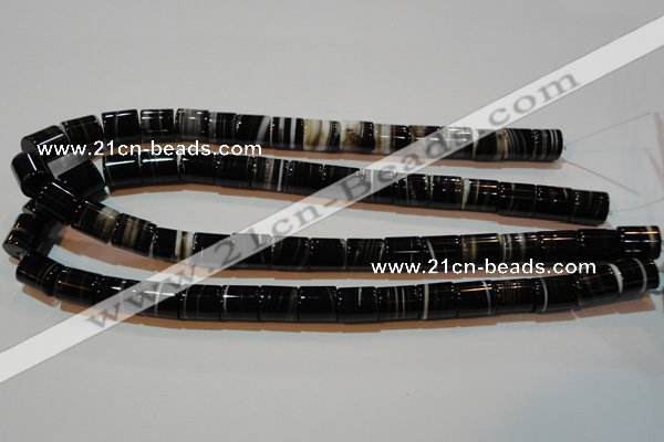 CAG3510 15.5 inches 11*13mm column brown line agate beads