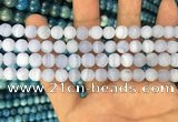 CAG3581 15.5 inches 4mm round matte blue lace agate beads