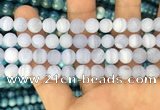 CAG3583 15.5 inches 8mm round matte blue lace agate beads