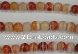 CAG3587 15.5 inches 8mm round red line agate beads wholesale
