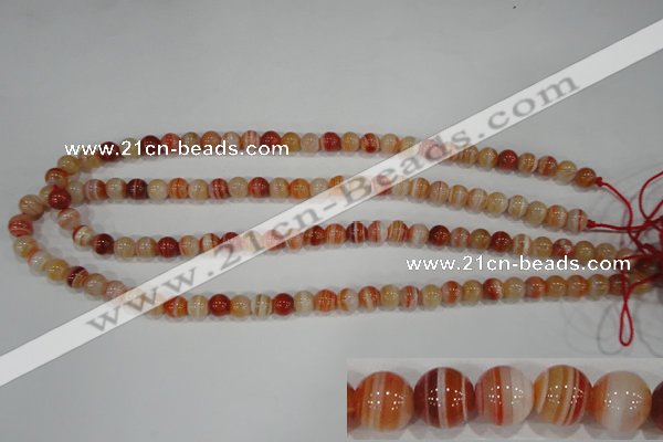 CAG3587 15.5 inches 8mm round red line agate beads wholesale