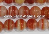 CAG3591 15.5 inches 16mm round red line agate beads wholesale