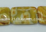 CAG3625 15.5 inches 22*30mm rectangle yellow crazy lace agate beads