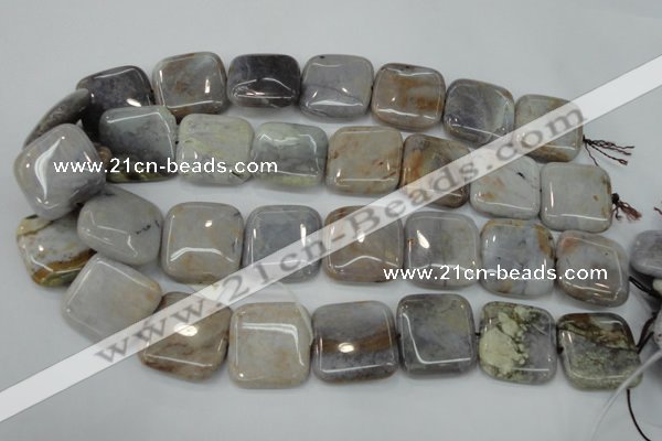 CAG3655 15.5 inches 25*25mm square ocean agate gemstone beads