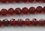 CAG3661 15.5 inches 8mm carved round matte red agate beads