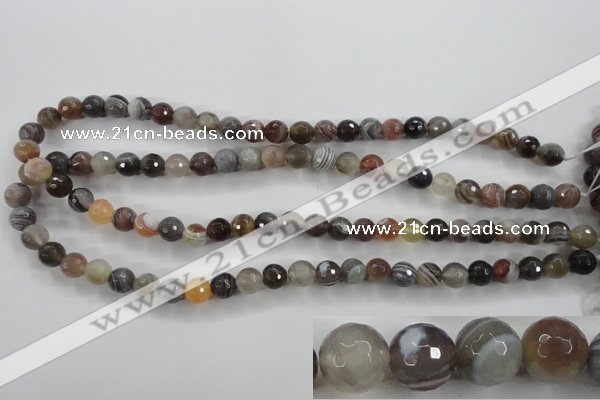 CAG3692 15.5 inches 8mm faceted round botswana agate beads wholesale