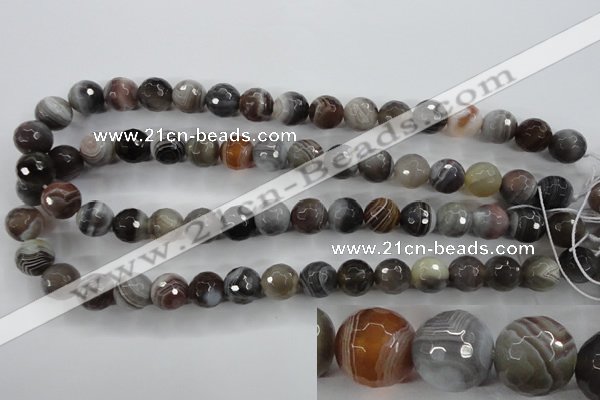 CAG3694 15.5 inches 12mm faceted round botswana agate beads wholesale