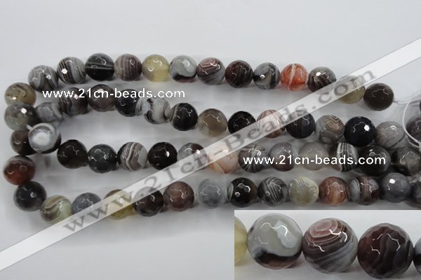 CAG3695 15.5 inches 14mm faceted round botswana agate beads wholesale