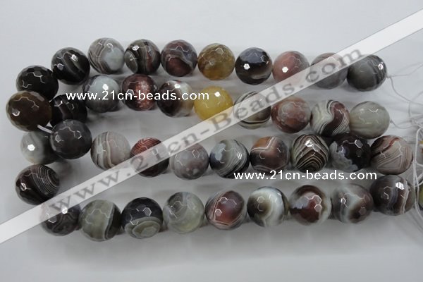 CAG3698 15.5 inches 20mm faceted round botswana agate beads wholesale