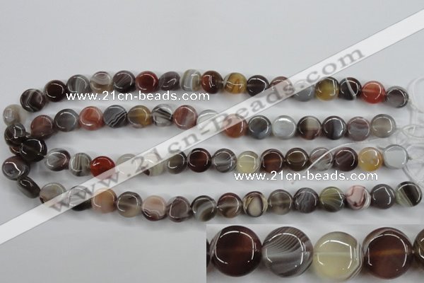 CAG3713 15.5 inches 12mm flat round botswana agate beads wholesale