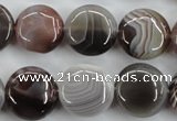 CAG3715 15.5 inches 16mm flat round botswana agate beads wholesale