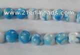 CAG3872 15.5 inches 8mm faceted round fire crackle agate beads