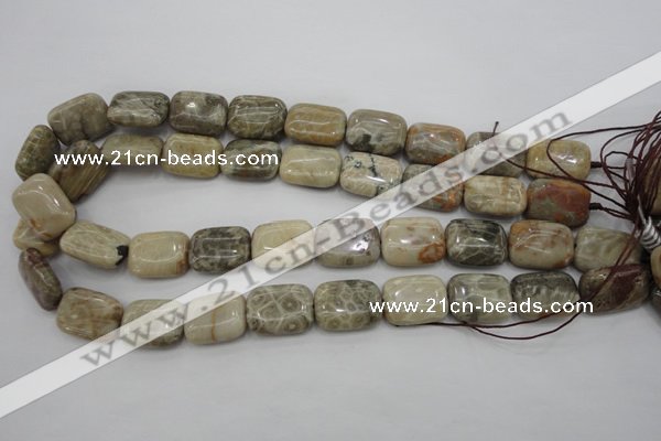 CAG3893 15.5 inches 15*20mm rectangle chrysanthemum agate beads