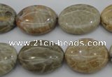 CAG3903 15.5 inches 15*20mm oval chrysanthemum agate beads