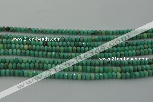 CAG3911 15.5 inches 2.5*4mm faceted rondelle green grass agate beads