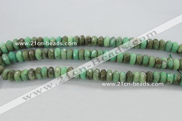 CAG3913 15.5 inches 5*10mm faceted rondelle green grass agate beads