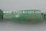 CAG3922 15.5 inches 10*30mm faceted teardrop green grass agate beads