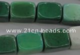 CAG3925 15.5 inches 13*18mm cuboid green grass agate beads