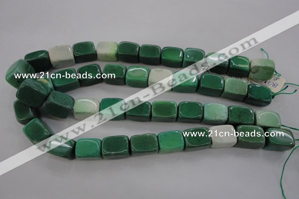 CAG3925 15.5 inches 13*18mm cuboid green grass agate beads