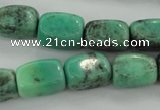 CAG3926 15.5 inches 12*16mm nuggets green grass agate beads