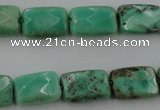 CAG3934 15.5 inches 8*12mm faceted rectangle green grass agate beads